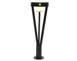 Solar Staande Lamp RVS Zwart Kort