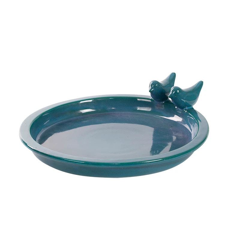 Esschert Vogelbad Keramiek Rond Petrol L - Afbeelding 3