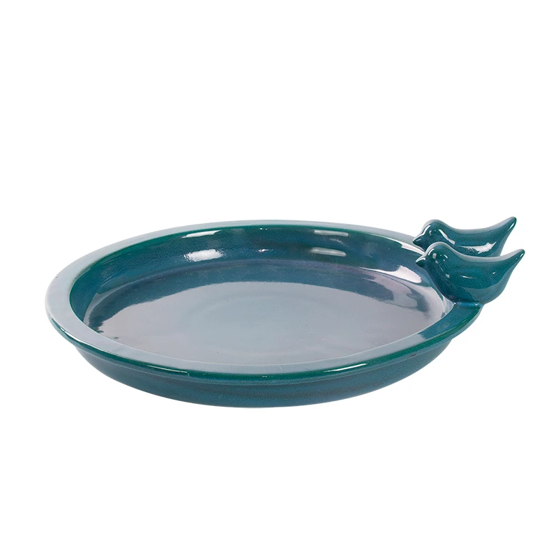 Esschert Vogelbad Keramiek Rond Petrol L - Afbeelding 4