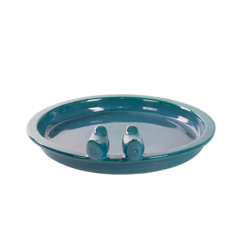 Esschert Vogelbad Keramiek Rond Petrol L - Afbeelding 6