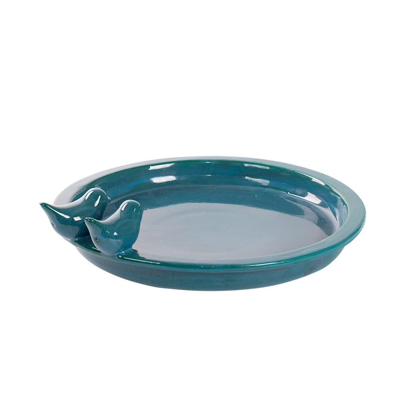 Esschert Vogelbad Keramiek Rond Petrol L - Afbeelding 7