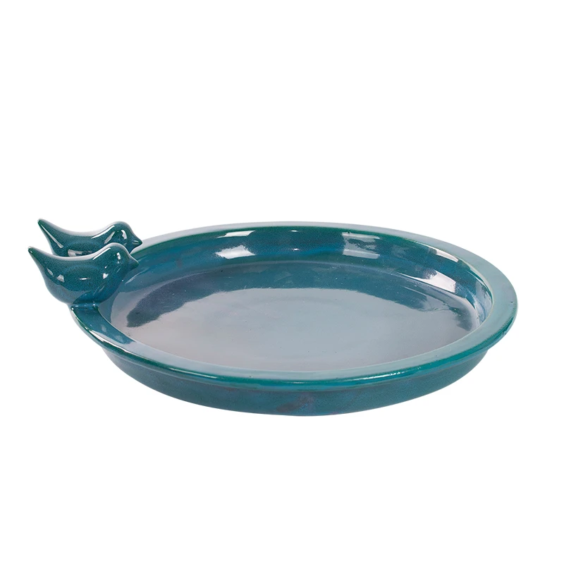 Esschert Vogelbad Keramiek Rond Petrol L - Afbeelding 8